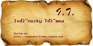 Ivánszky Tímea névjegykártya